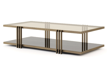EMPIRE - Low rectangular metal and glass coffee table by Stylish Club - view 2